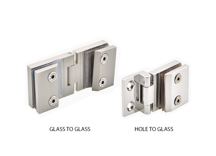 Brass Glass to Glass & Hole to Glass Hinges