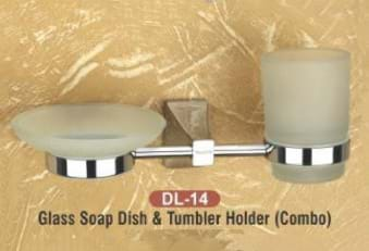 Glass Soap Dish & Tumbler Holder Combo DL - 14